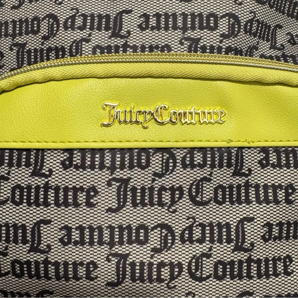 Juicy Couture Neon Yellow-Trim Logo Mini Backpack
